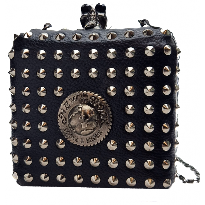 New Rock Studded Vegan Leather Shoulder Bag